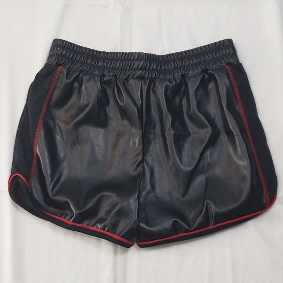 Men's Black/Red PU Leather Boxer Brief Shorts w/ No liner Large-Asian Size NWOT - Picture 3 of 3